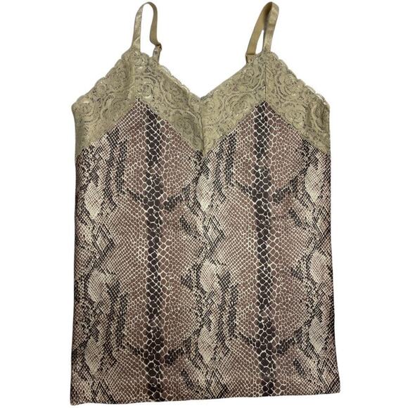 OpenUp Lounge Intimate Tan Reptile Print Camisole Tank Size SP - Picture 1 of 5